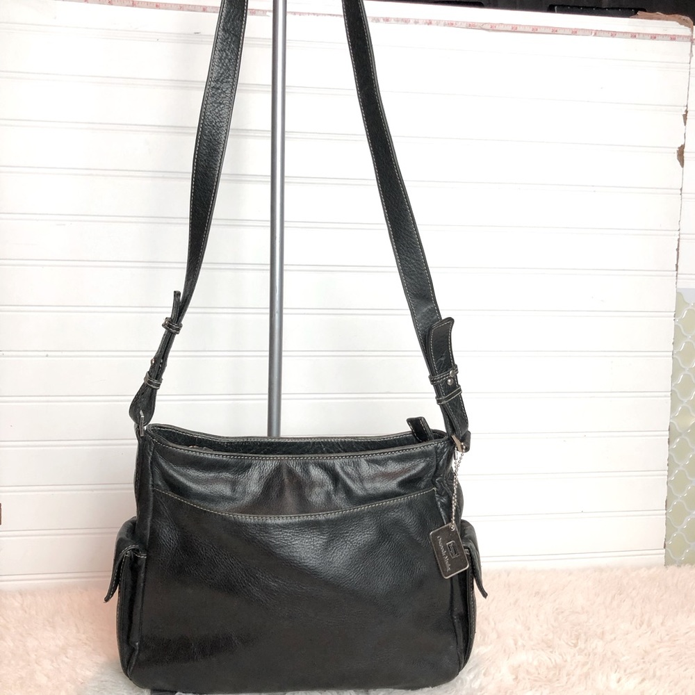 Vintage Osgoode Marley Black Leather Crossbody Bag